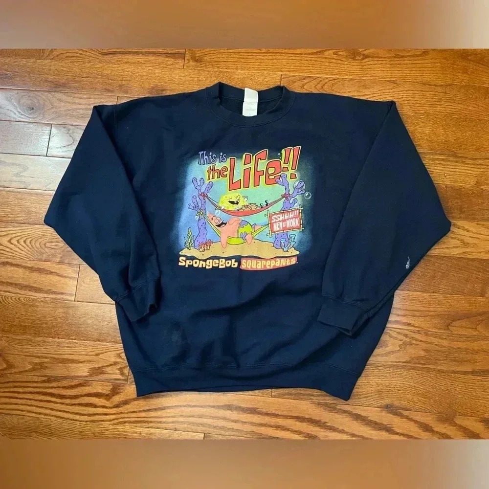 Vintage 90’s SpongeBob SquarePants Men’s Navy Sweater Sz L